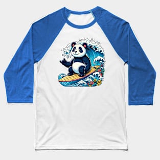 Surfing panda Baseball T-Shirt